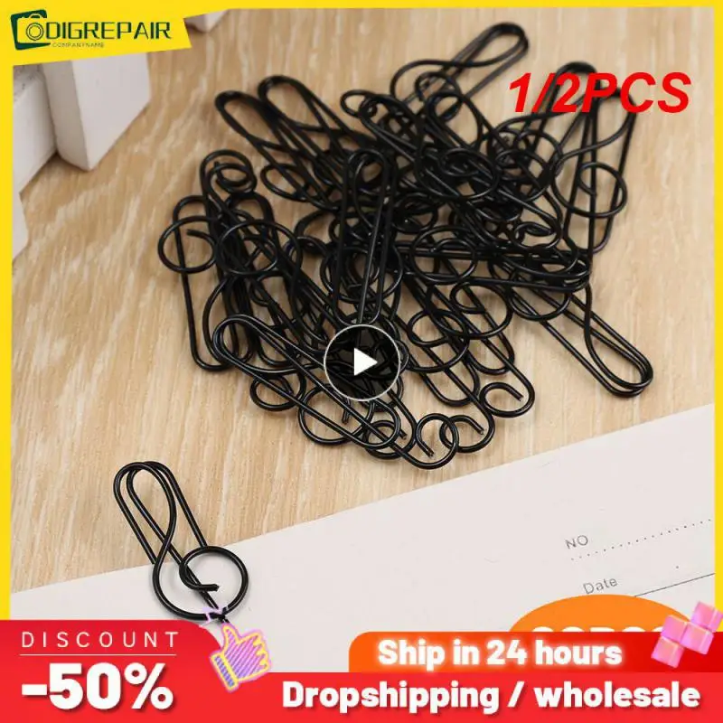 

1/2PCS Metal Creative Music Note Shaped Creative File Clamp Paper Clips Bookmark Holder Paper Decorative Clip for Office School