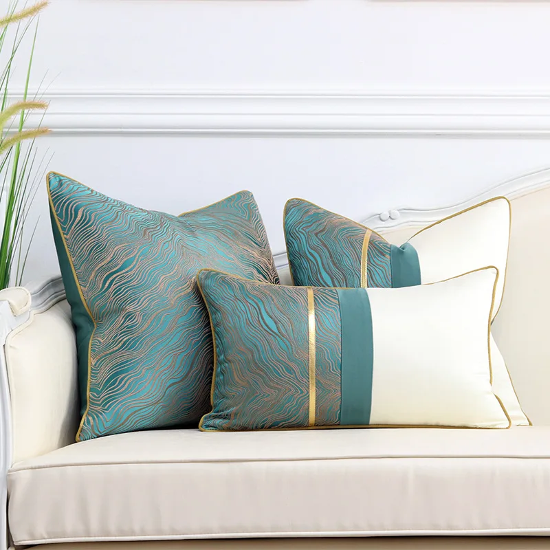 

High-end Jacquard Cushion Cover Decorative Sofa Pillow Cover for Living Room Pillowcase Patchwork Grey Luxury Cushion Covers