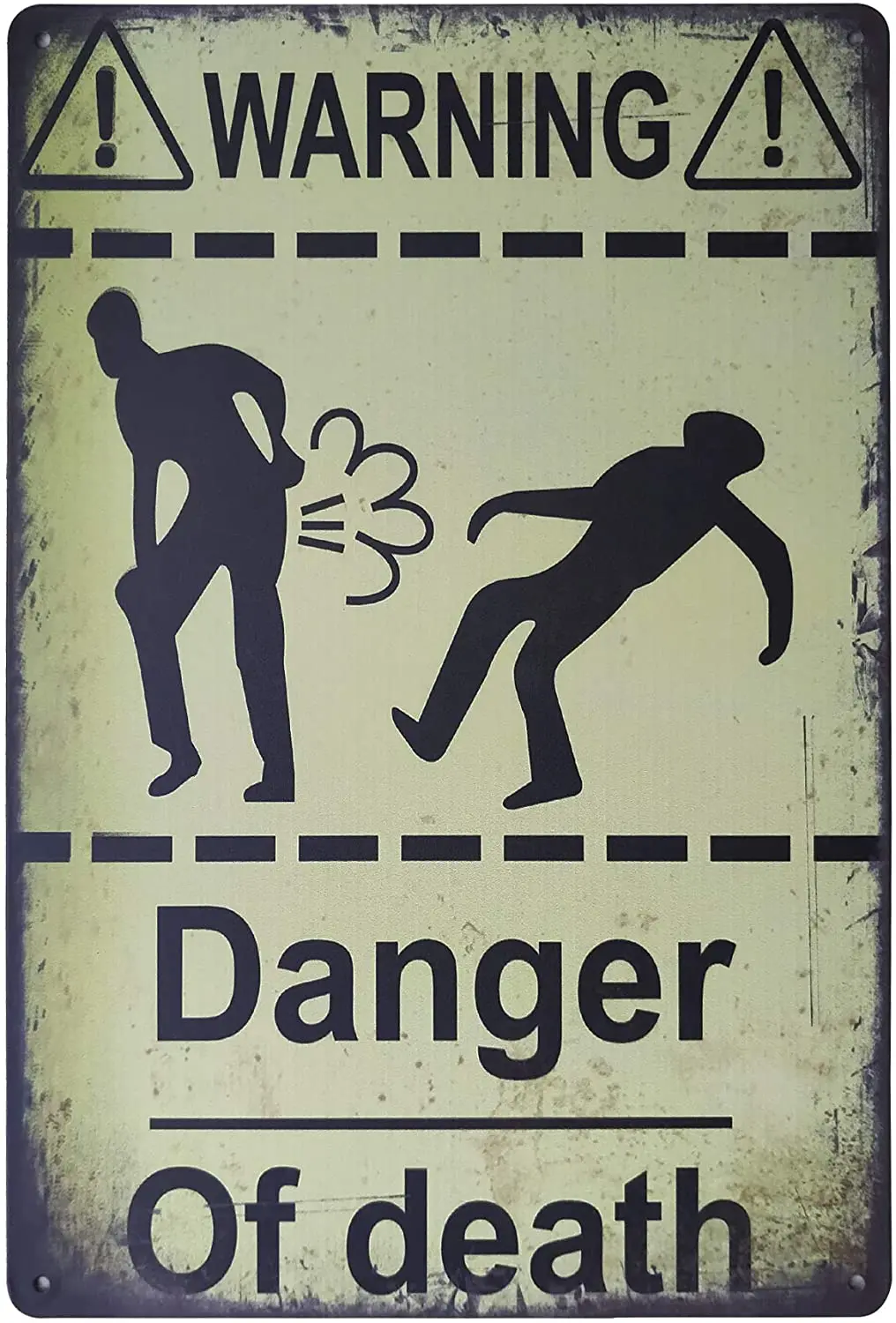 

Warning Danger of Death Retro Vintage Metal Tin Sign Road Warning Art Poster Plaque Home Wall Decor 8X12 or 12x16 Inches