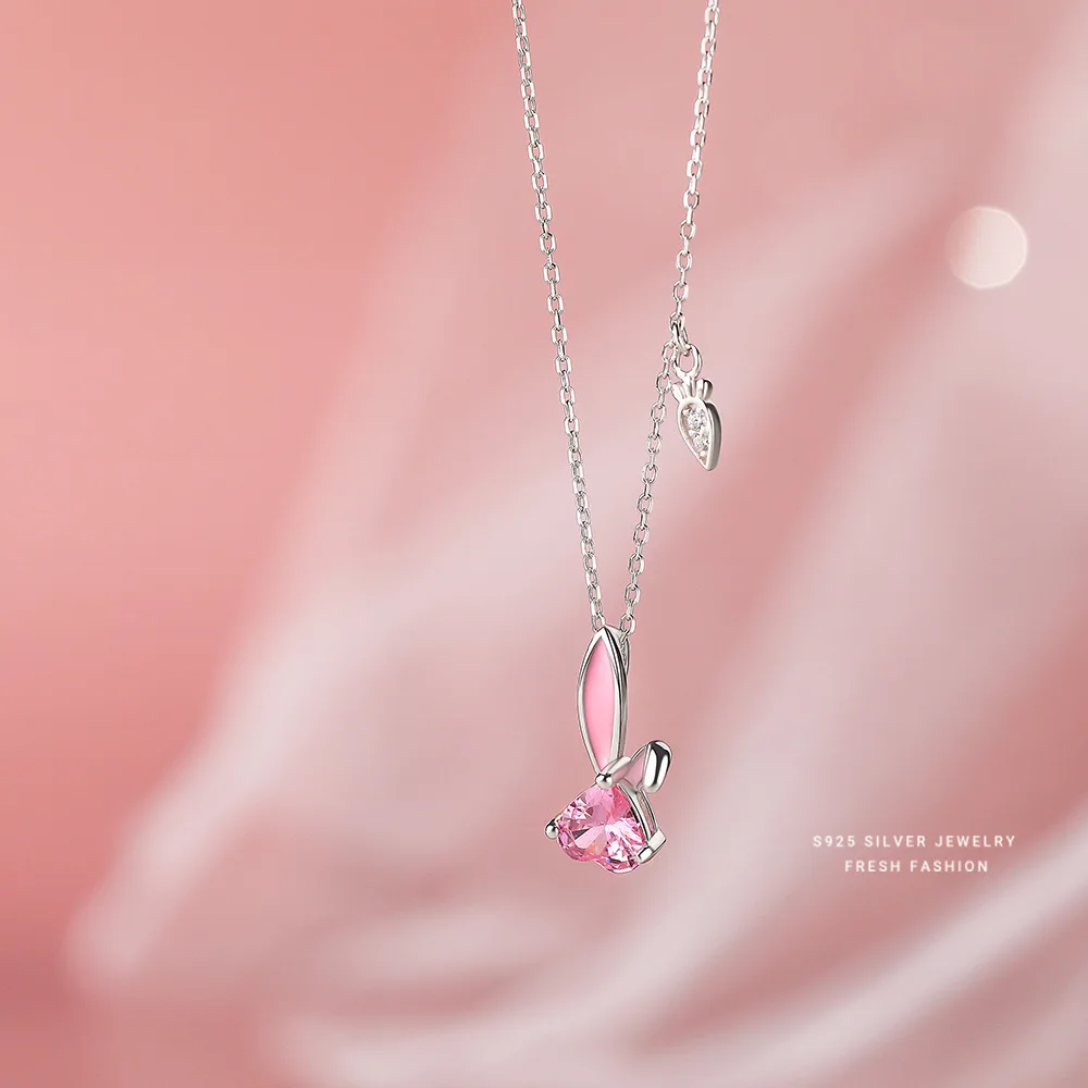 

Женский Универсальный ошейник из серебра 925 пробы с розовым Цирконом