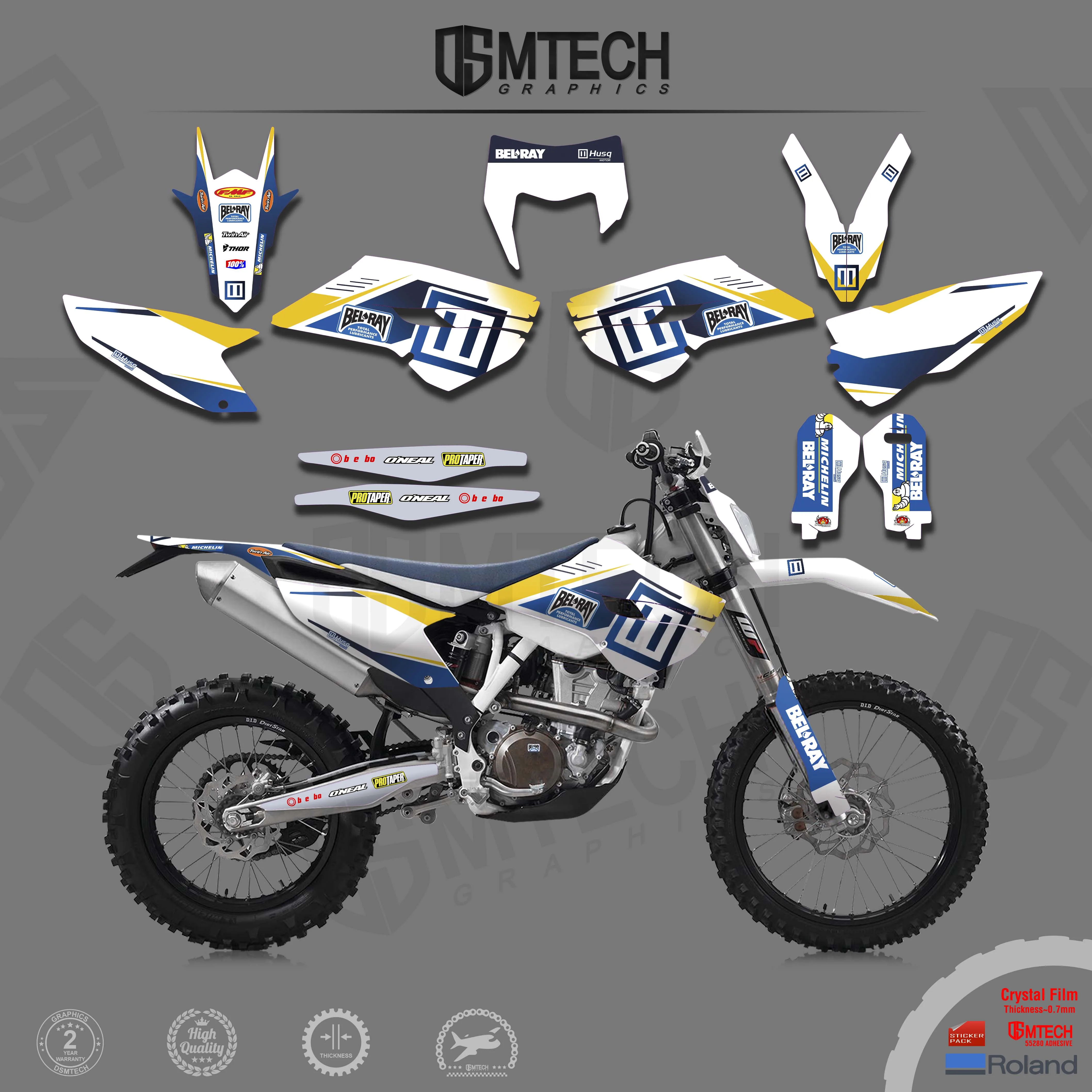 DSMTECH team combination graphic decal sticker be suitable for Husqvarna 2014-2015 TC-FC 2014-2016 TE-FE 002