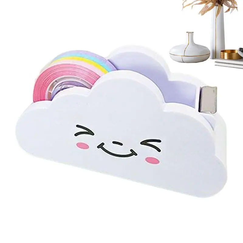 

Cute Tape Dispenser Cloud Decorative Cartoon Tape Cutter Delicate Tape Cutter With Rainbow Tape For Closing Boxes Wrapping Gifts