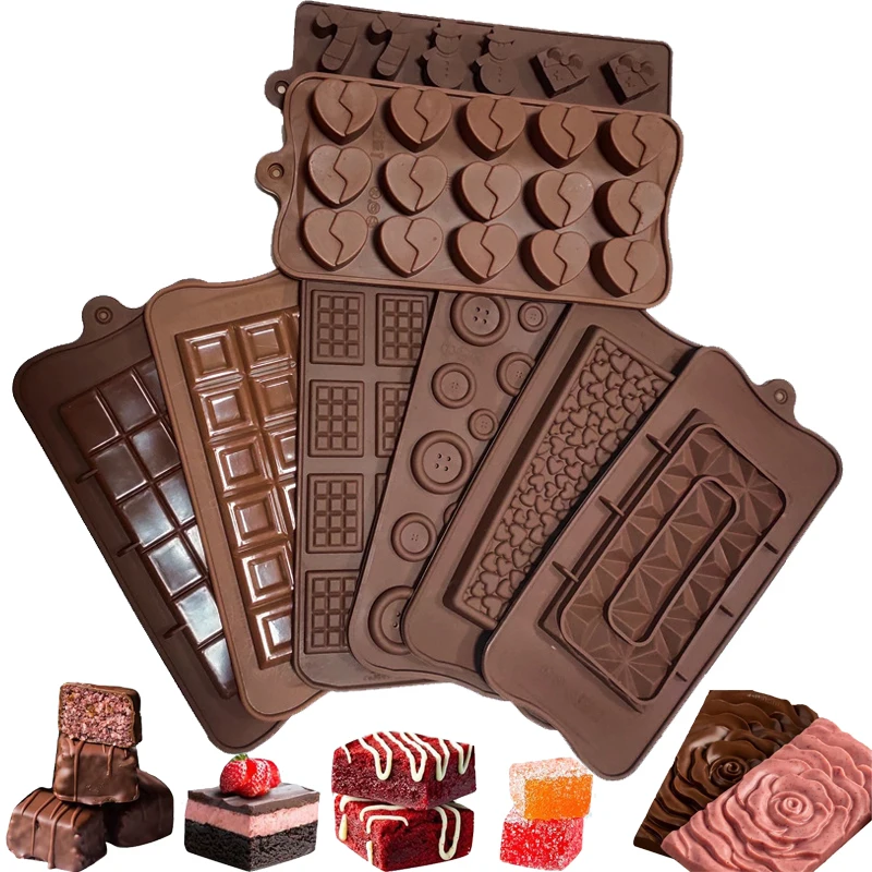 

New Silicone Chocolate Mold Multiple Square Shapes Cake Mould Jelly Candy 3D DIY Kitchen Accessories Reusable Baking Tools