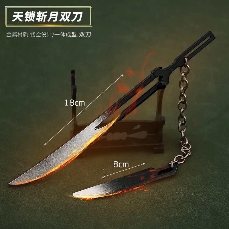 

Японское аниме периферийное оружие 18cmKurosaki Ichigo, небо, замок, полумесяц, нож для резки, двойной нож, модель оружия из сплава, игрушка