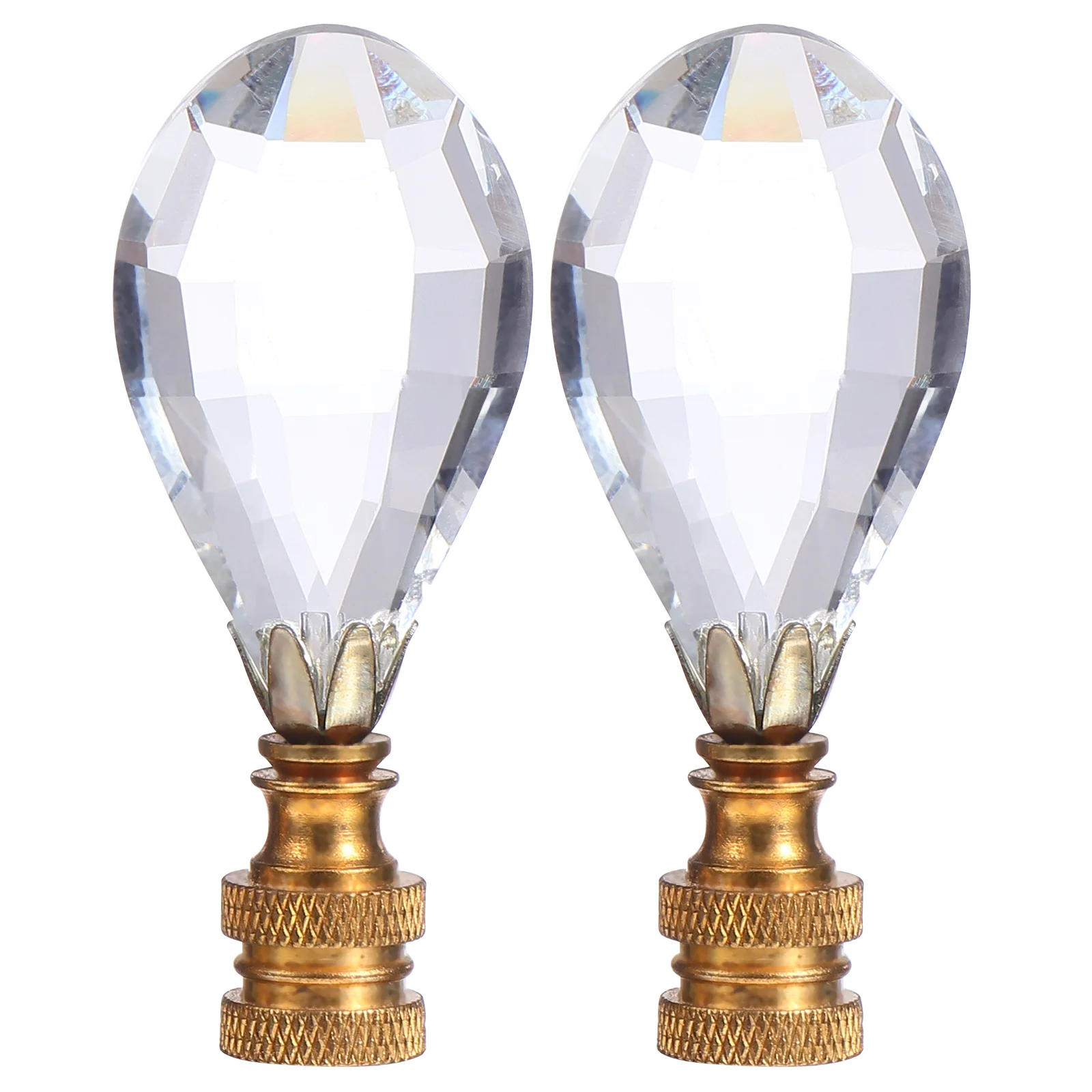 

2pcs Curtain Bar Safe Crystal Decor Accessory End for Home Office Lamp
