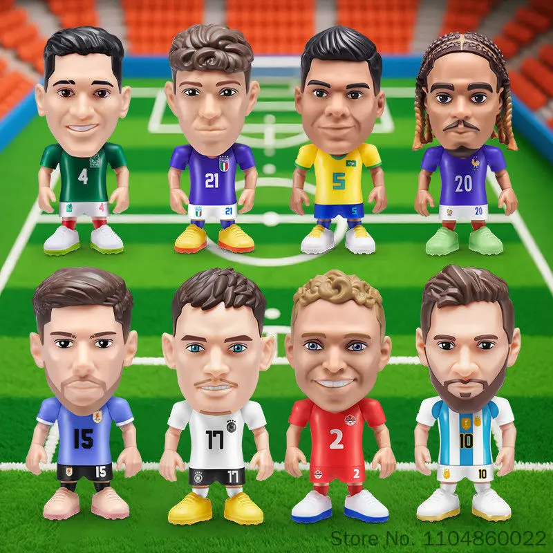 Фото Новая коллекционная миниатюрная фигурка футболиста ZURU 2026 FIFA World Cup Ballers в слепой коробке: Месси, Мбаппе, с аксессуарами №4