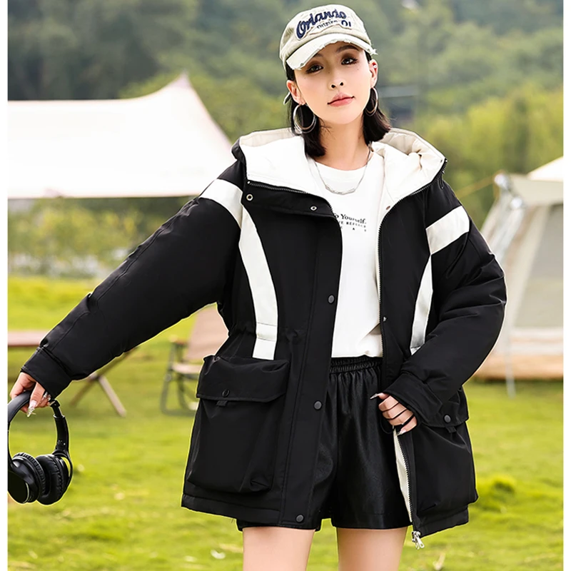 Пуховик-карго одежда на хлопковой подкладке зимняя для девочек новинка 2024