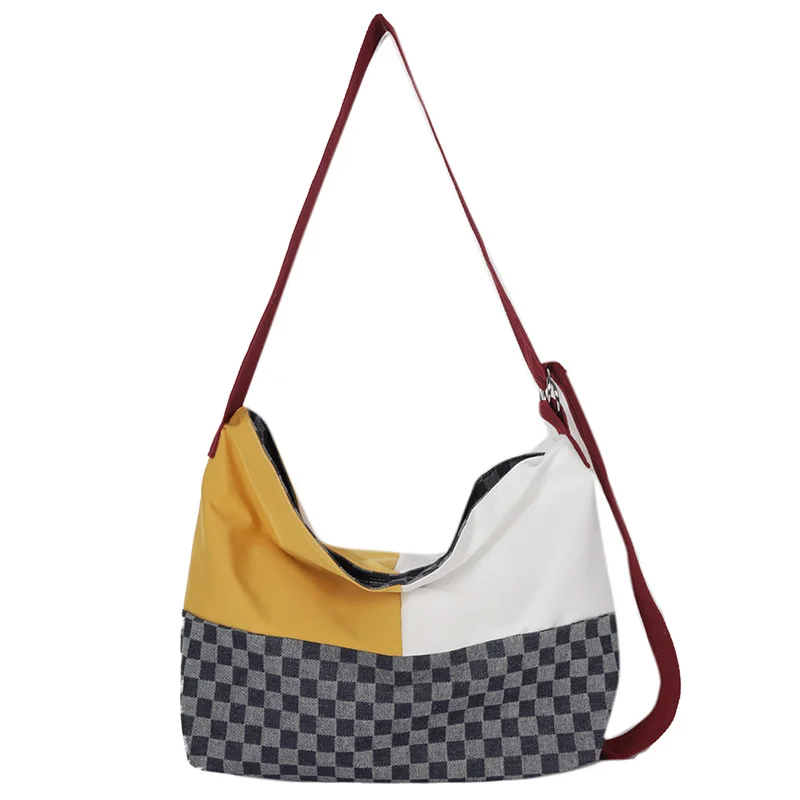 Patchwork Crossbody Bags For Women Designer Shoulder Bag Big Shopping Eco Bag Y2K Messenger Bag Korean Style Student Satchel Bag