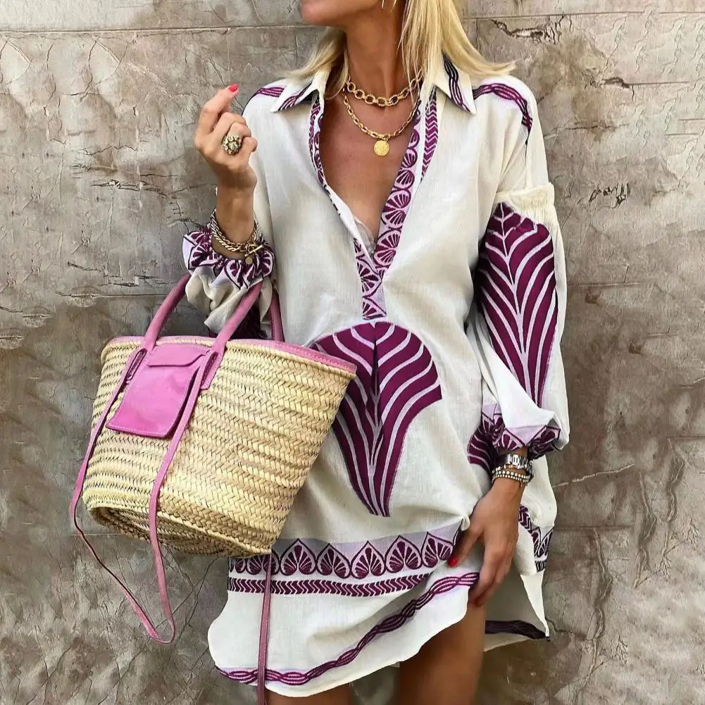 

Женское платье-рубашка Colorfast, летнее платье-миди свободного кроя, модное женское платье-миди с подбором цветов, женская одежда