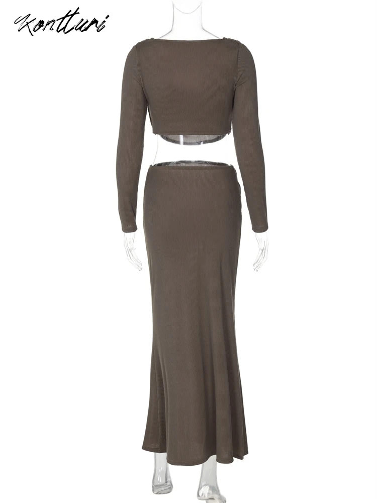 Kontturi летний повседневный комплект из двух предметов в рубчик Женская одежда