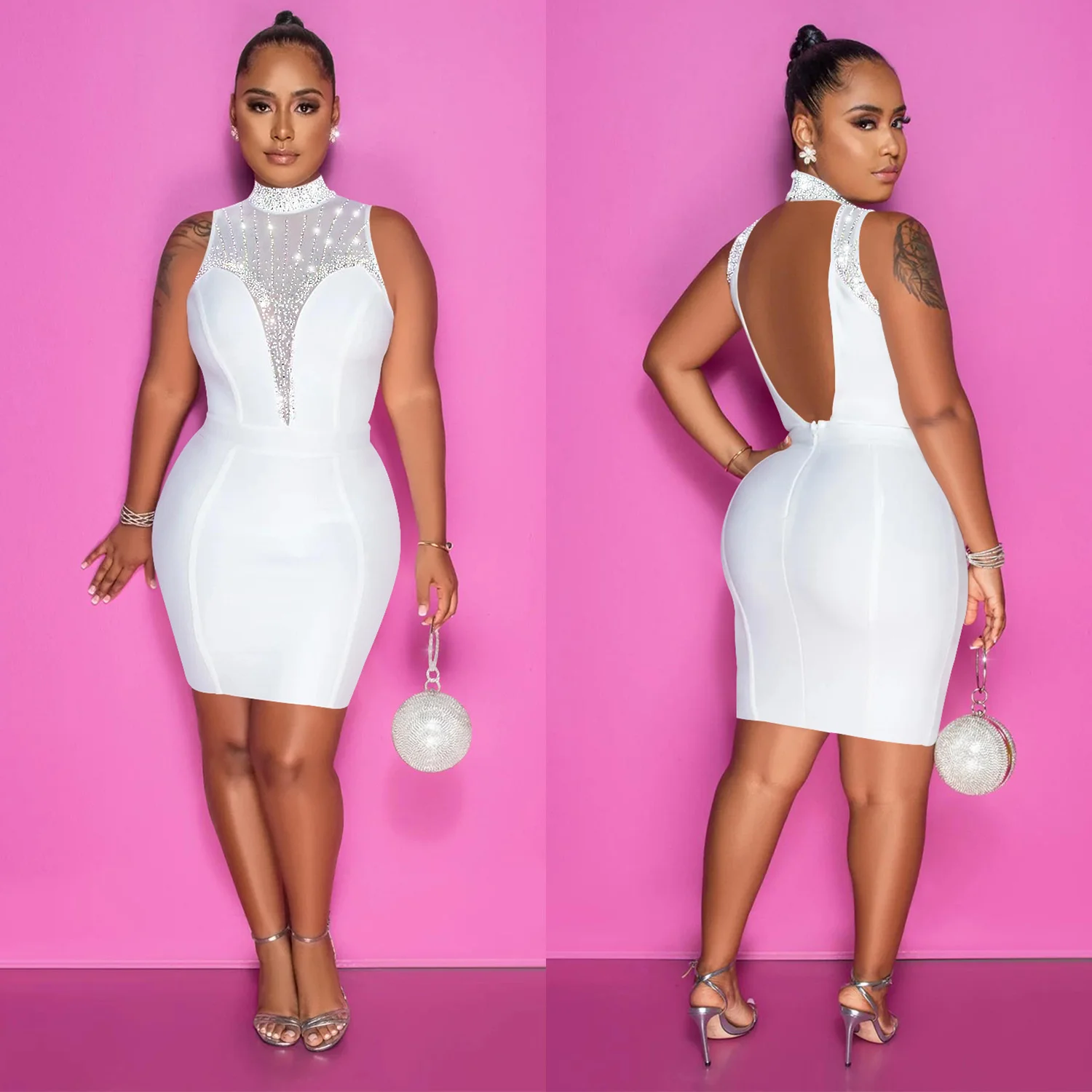 

Cutubly элегантные модные платья со стразами разразы прозрачные сетчатые платья без рукавов наряды для вечерние НКИ клуба платье женское одно...