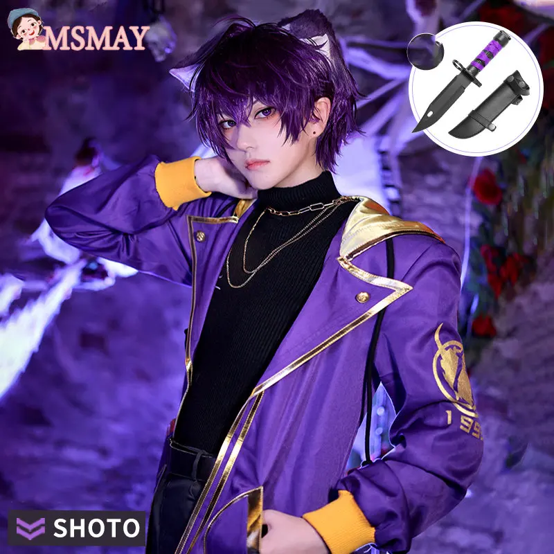

Костюм для косплея MsMay из аниме Vtuber Shoto, повседневная одежда, красивая униформа, пальто, брюки, свитер, нож, реквизит, аксессуары для косплея