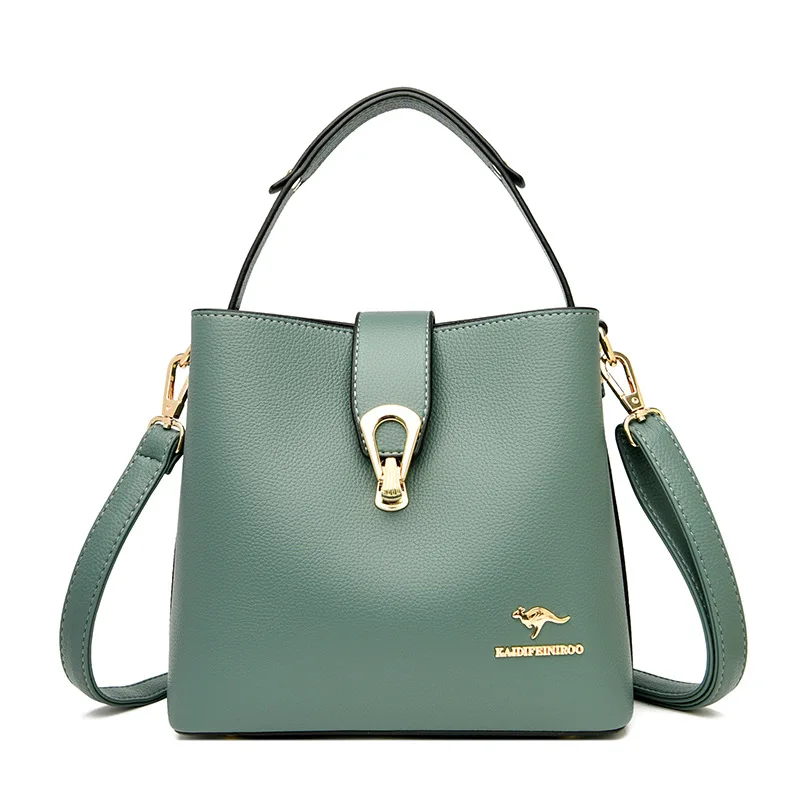 Zipper buckle double shoulder strap for women Shoulder bag  Multi-functional handbag  New bucket type crossbody bags for women