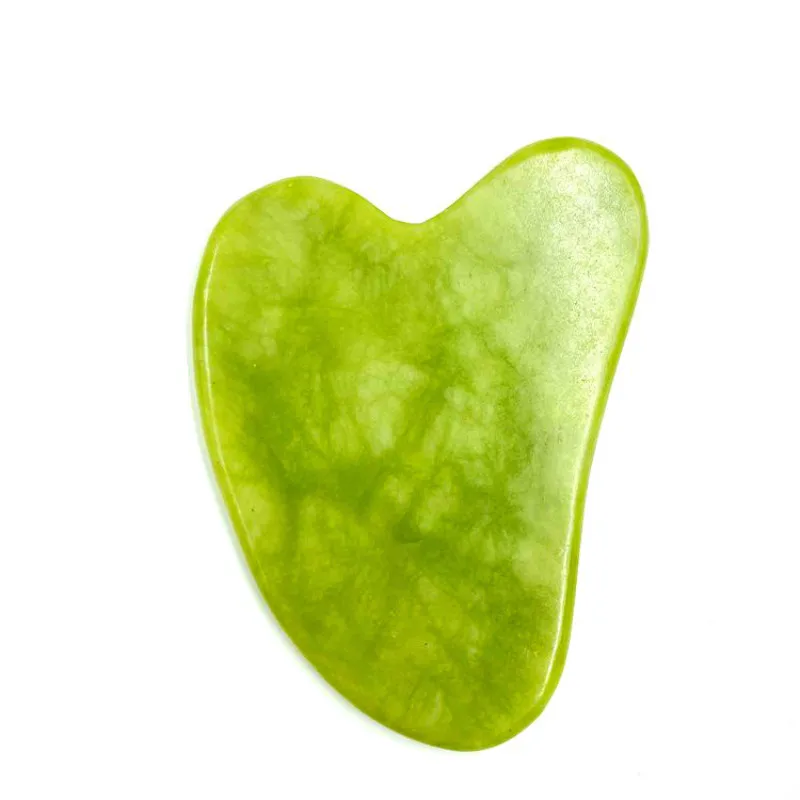 Скребок гуаша из натурального нефрита массажер для лица релаксация мышечной