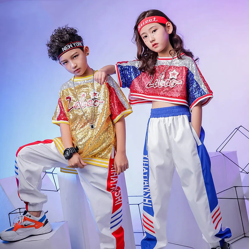 Детский костюм для уличного танца модный Свободный джазовый в стиле хип-хоп
