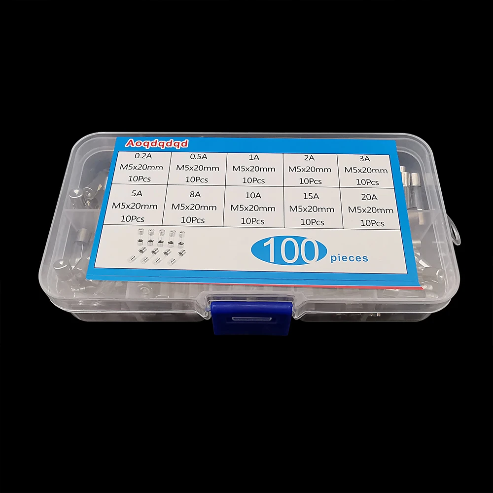 100/150 шт. стеклянные трубчатые предохранители 5 х2 0 мм