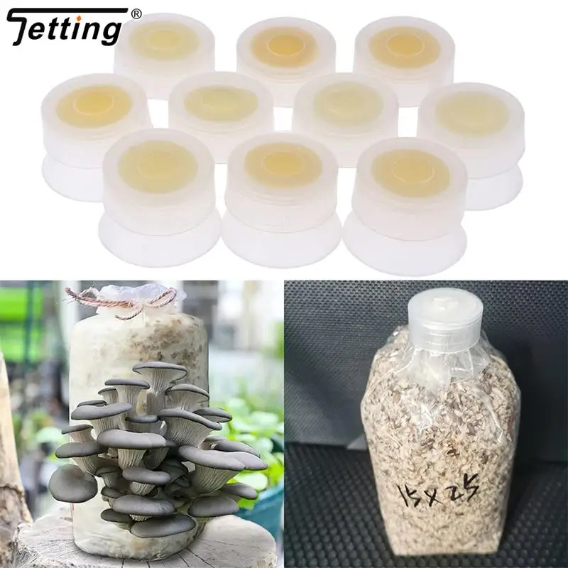 

10Pcs Edible Mushroom Sealing Bag Mushroom Spawn Grow Bags Cap Lock Sponge Ring Sealable Garden Planter Cultivation Tools