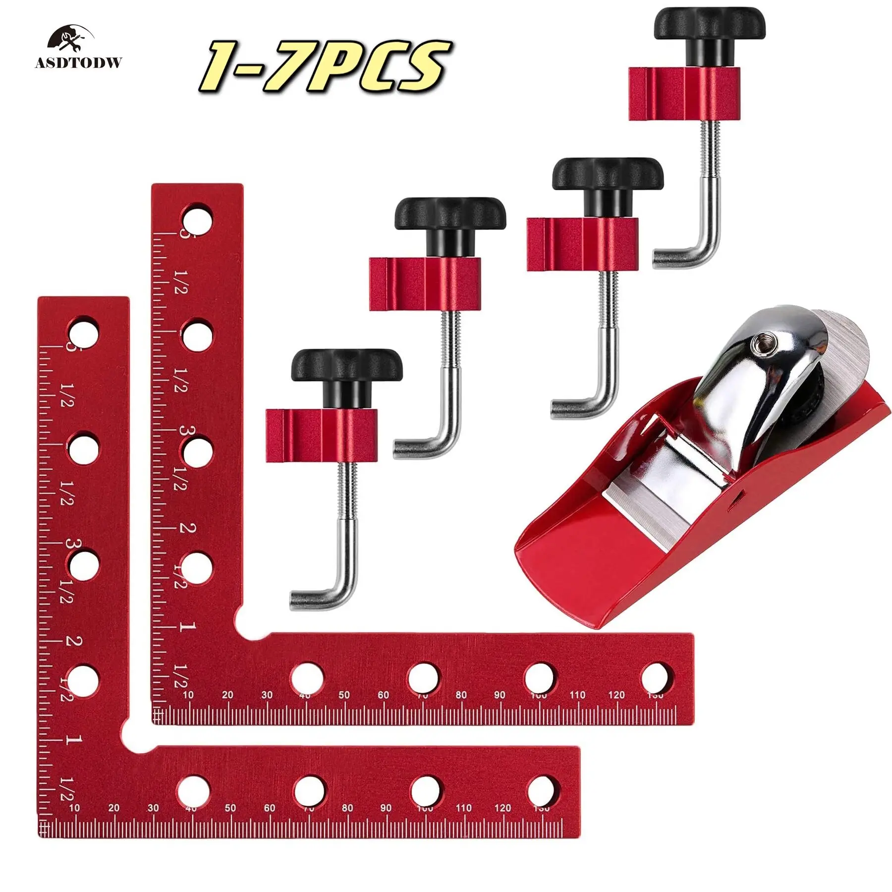 

Professional Square Adjustable Corner Clamping Ruler Aluminium Alloy Right Angle 90 Degrees L-Shaped Auxiliary Fixture Clip