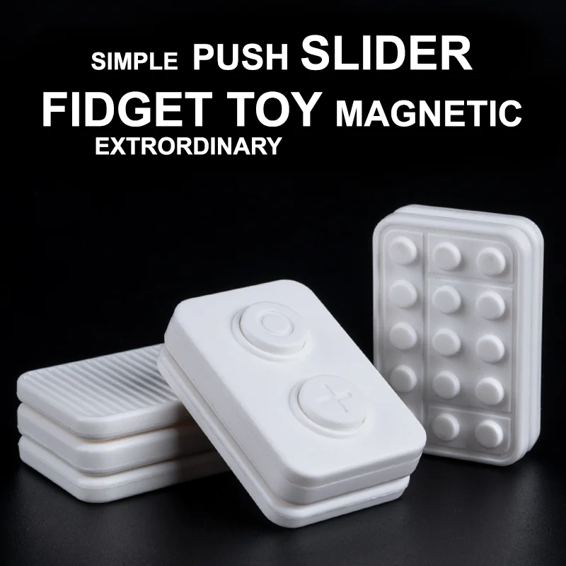 TR Magnetic Fidget Sliders EDC Fidget Push Clickers Haptic Antistress Adults Focus Desk Toy ADHD Sensory Fidget Toys Stress enlarge