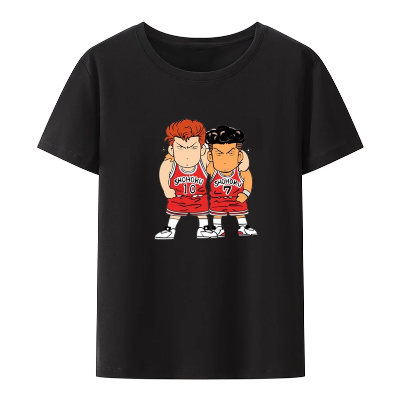 Хлопковая футболка с японским принтом Слэм-Данк популярная хипстерская рубашка