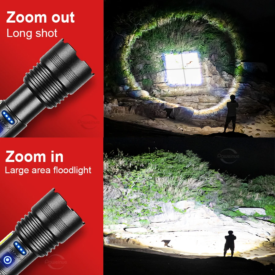 180000 LM светодиодный фонарик высокой мощности тактический фонарь аварийный