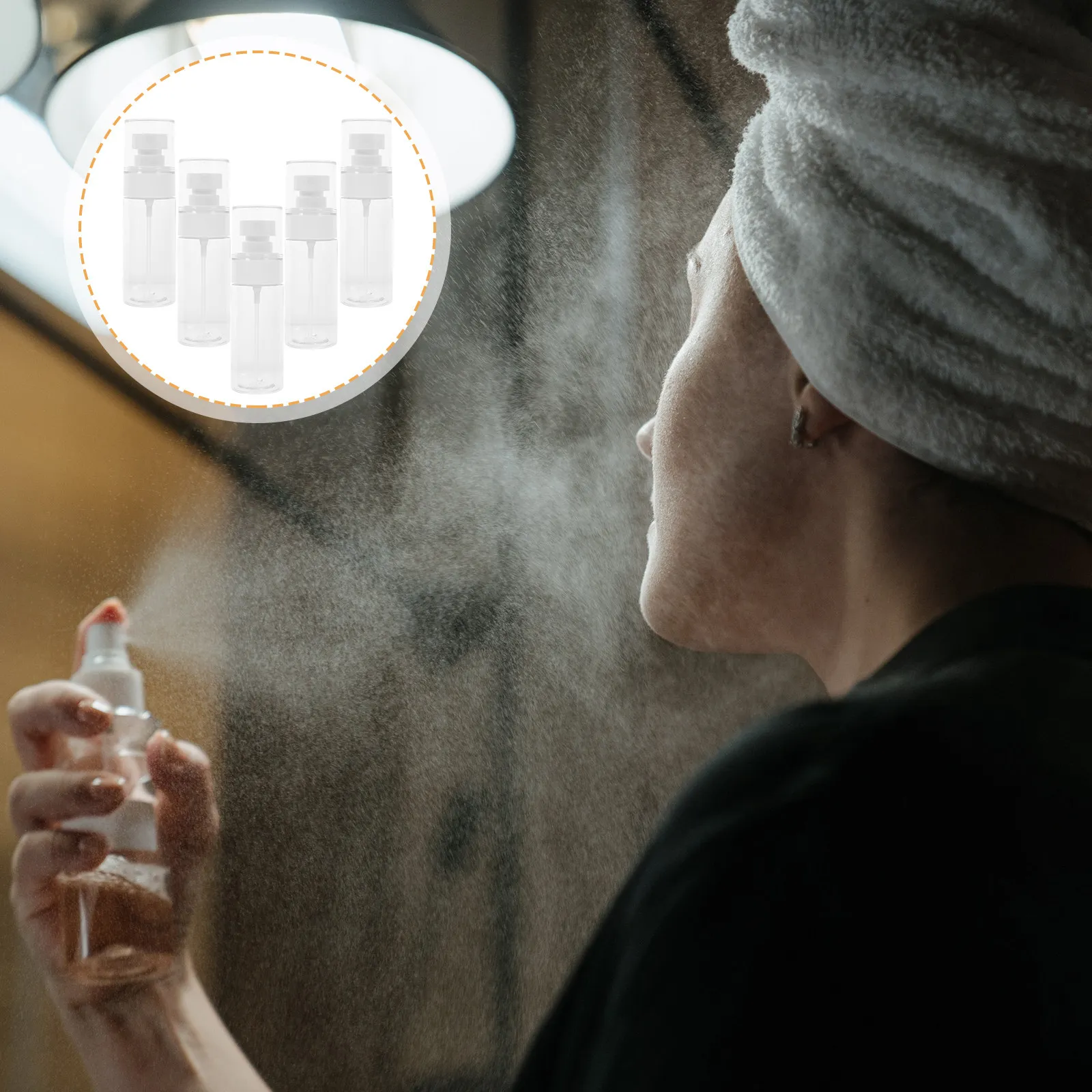 Набор из 5 дорожных флаконов-спреев: маленькие многоразовые пластиковые распылители для тоника, парфюма, ароматерапии и ухода за волосами в дороге (art.: 3920d94e4c7eb) - 3920d94e4c7eb