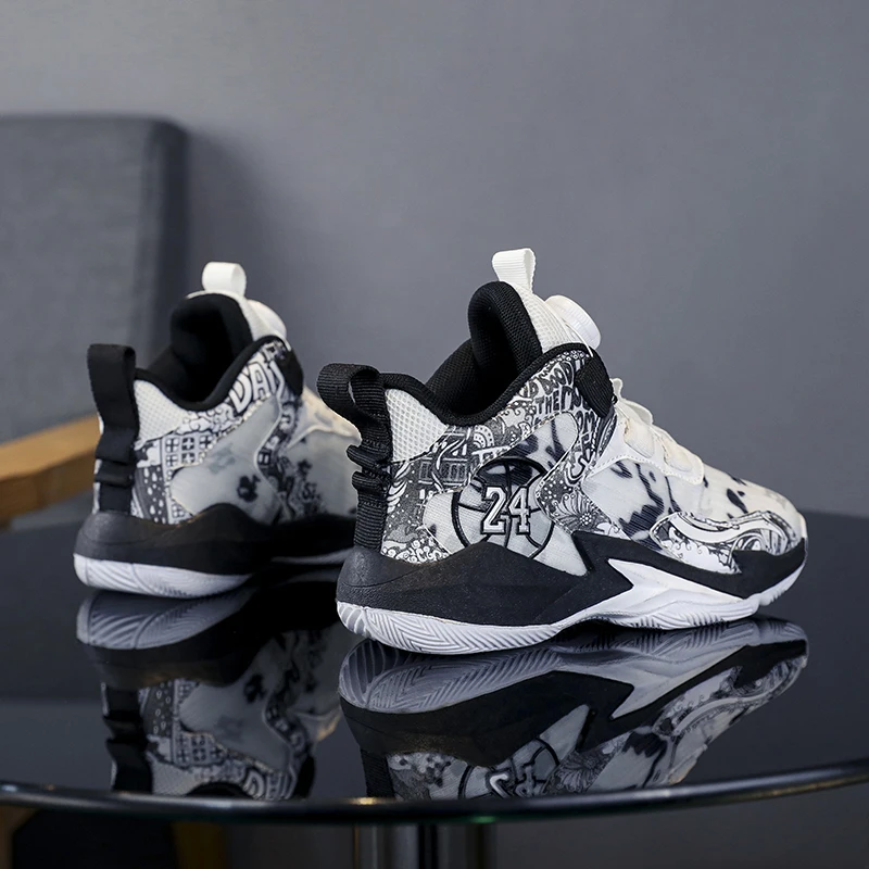 New Arrival Children Shoes Kids Basketball Shoes Thick Sole Non-slip Boys Sneakers Breathable Comforthable Child Sports Shoes