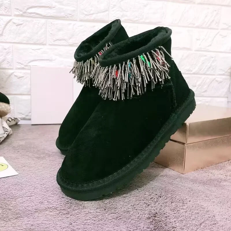 

Hand-made fleece warm thick bottom waterproof platform fur one boot border large size women's 35-40