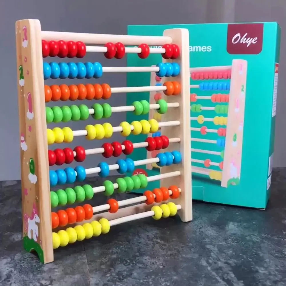 

Wooden Wooden Abacus Multicolor Calculation Bead Durable Calculation Rack for Kids Preschool Intelligence Development Early Math