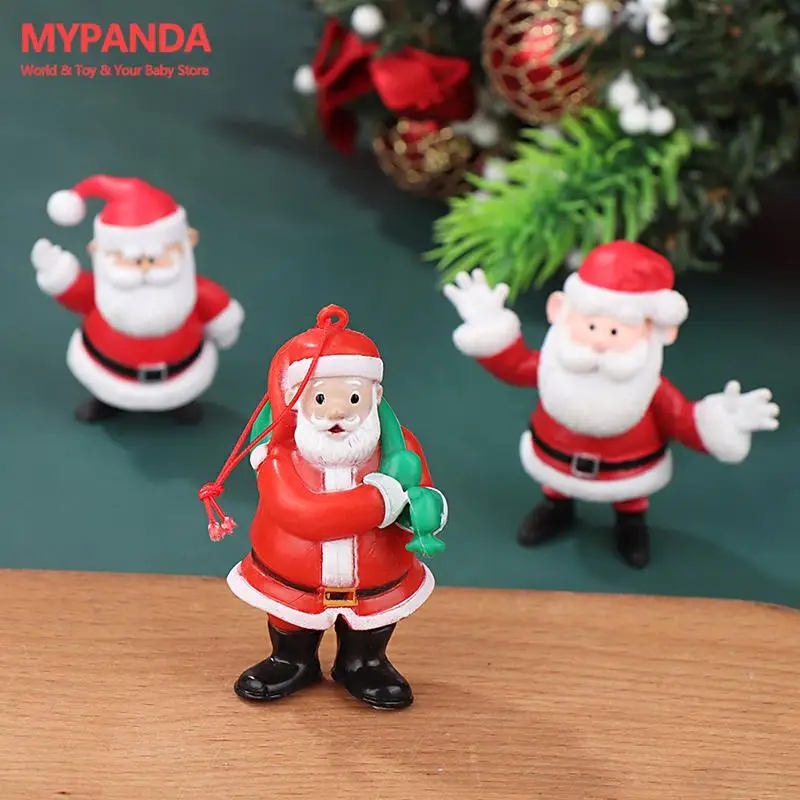 

Mini Resin Christmas Decoration Santa Claus Snowman Tree Micro Landscape Model DIY Miniature Garden Figurines Home Decoration