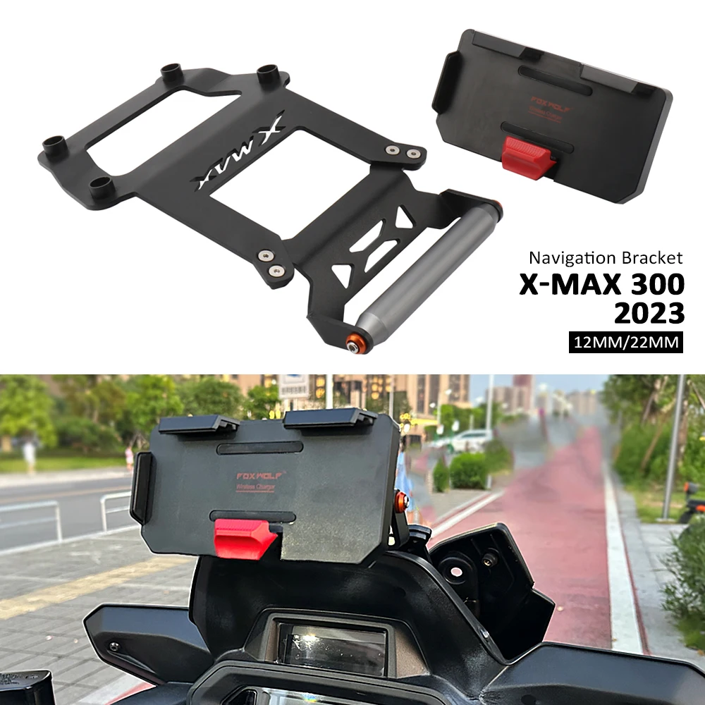 Мотоциклетное крепление с GPS 12/22 мм держатель для беспроводной зарядки