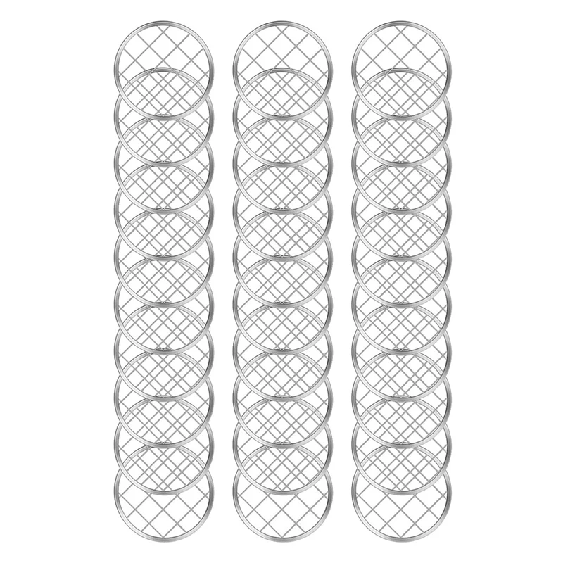 

30 Pieces Flower Mason Jar Flower Lid Floral Frog Vase Insert Canning Jar Insert Mason Jar Lid With Square Grids,70Mm