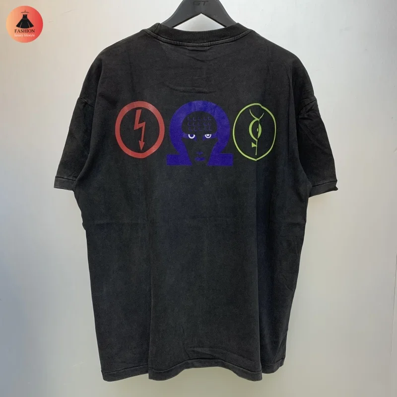 Мужская женская футболка с круглым вырезом 1:1 Мэрилин Мэнсон мотая винтажная