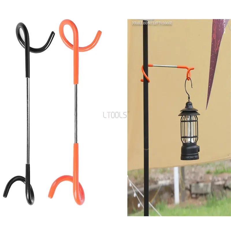 Camping Light Pole Hook Non-Slip Stainless Steel Tent Lamp Stand Holder Outdoor Fishing Lantern Hanger Camping Tools 26.5cm