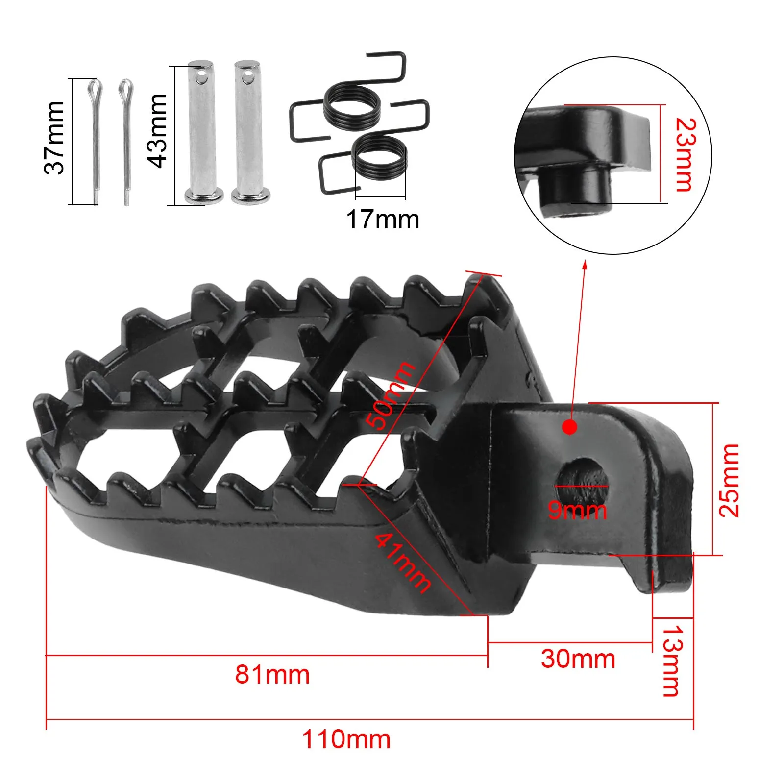 Фото Подножки для Yamaha Honda XR50R XR70R XR80R CRF50 CRF70 CRF80 CRF100F PW50 PW80 TW200 KLX110 YZ80 YZ125 TTR50 №4