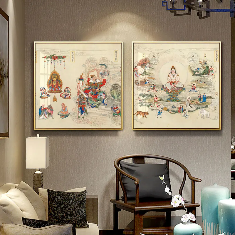 

Abstract Buddhism Posters and Prints Wall Art Canvas Painting Wall Art Lord Buddha Pictures for Living Room Decor Unframed