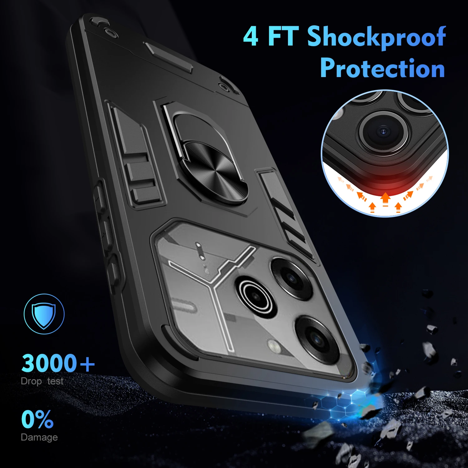 Чехол с откидной подставкой для Tecno Pova 6 Pro 78 дюйма искусственный кольцевой