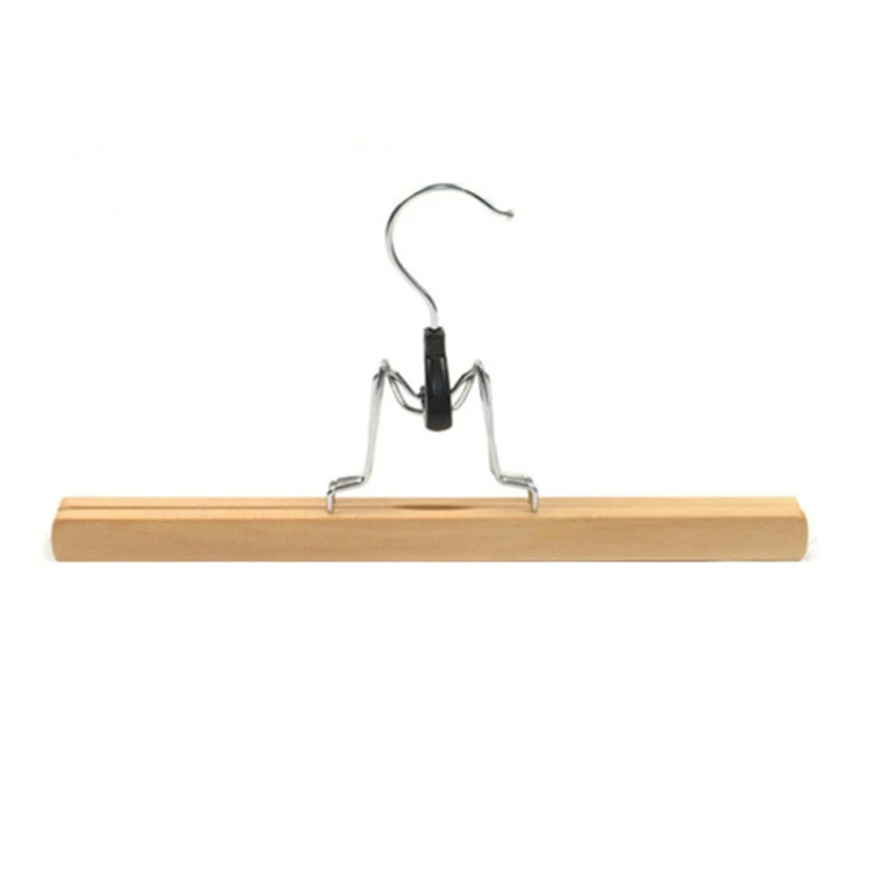 

3Pcs Natural Solid Wood Hanger Non-slip No Trace Hanger Pants Hangers Skirt Hangers Clips Slack Hanger Useful Tool