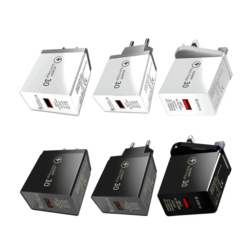 

High Quality Fast Charging 3.0 Stable High Quality Travel Home Fast Charger 18W 3A QC3.0 Single Port USB Mobile Wall Charger
