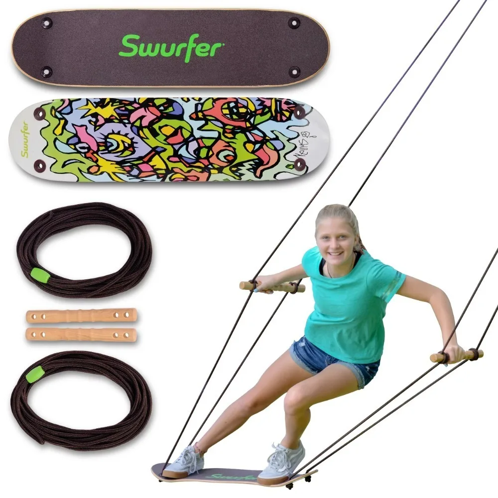 

Standing Skating Swing - A Wooden Outdoor Swing Suitable for Children and Adults