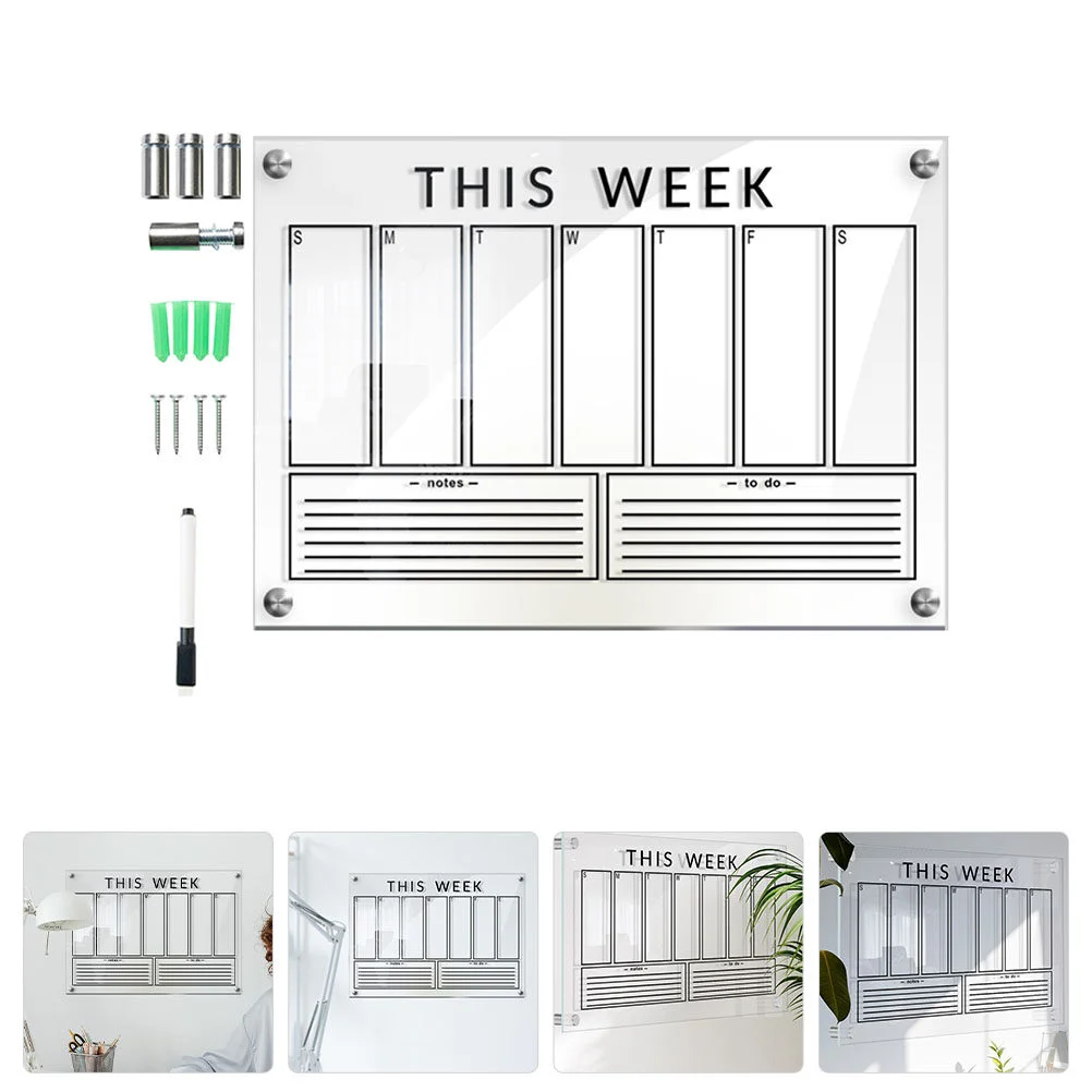 

Household Items Weekly Plan Writing Board Acrylic Sign Display 29.7X21CM Erasable Bulletin Sets Office