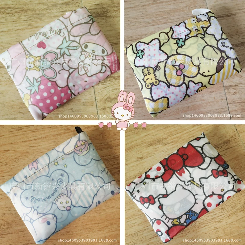 

Hello Kitty My Melody Anime Polyester Large Foldable Storage Eco Bag Kawaii Cinnamoroll Shopping Bag Cartoon Cute Grocery Bags