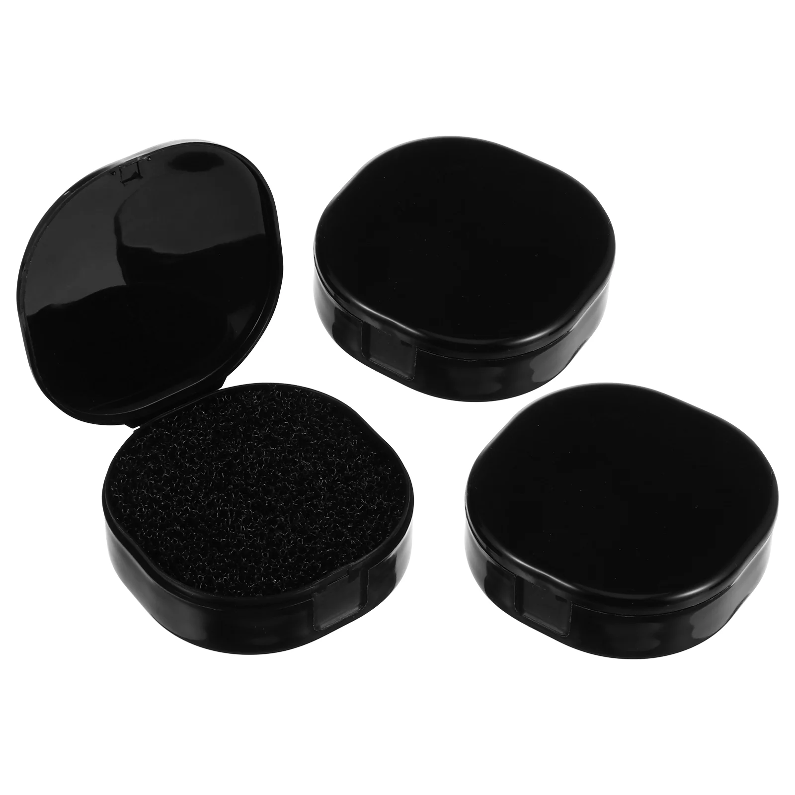 

3Pcs Cleaner Round Makeup Eyeshadow Black Sponges Tools Boxes for Brush Cleaning