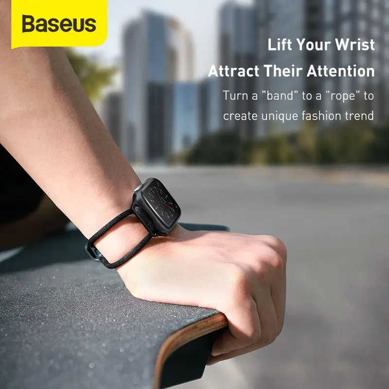 

Baseus Let's go Lockable Cord Strap For Apple Watch Series6 with Strap Storage Slot Cutout Strape Design Hollow-out Double Ropes