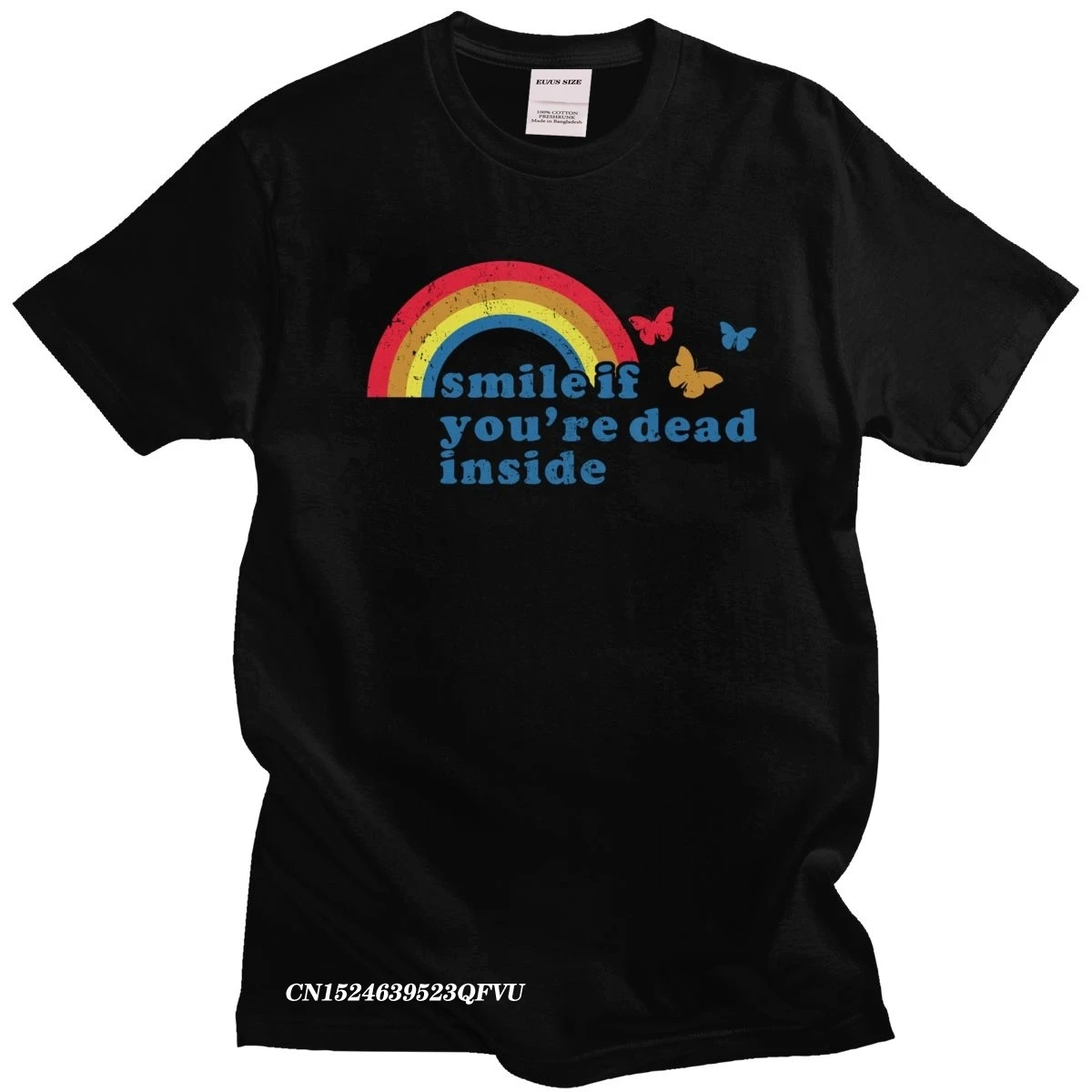 

LGBT Smile If You Are Dead Inside Men Soft Cotton Urban T-Shirt Oversized Gay Pride LGBTQ Harajuku Shirt Clothing