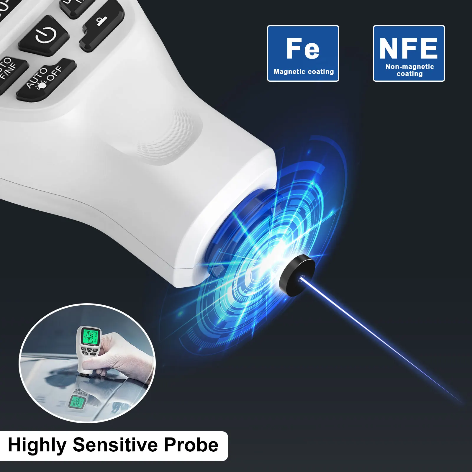 Профессиональный Автоматический Толщиномер 0-мк Для Измерения Пленки Покрытия