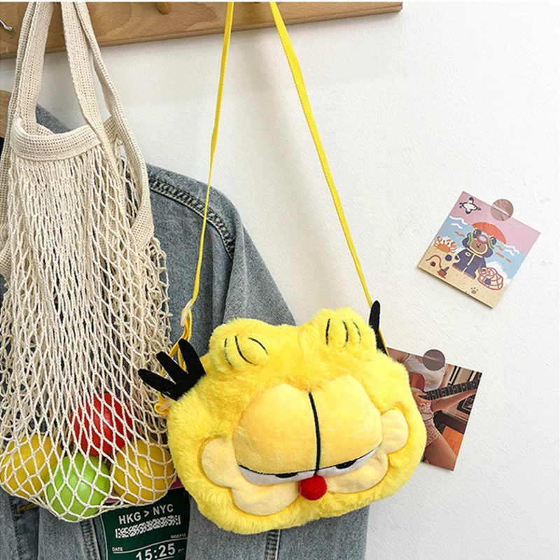 Новинка Детский плюшевый рюкзак Garfield с мультяшным рисунком женская сумка для