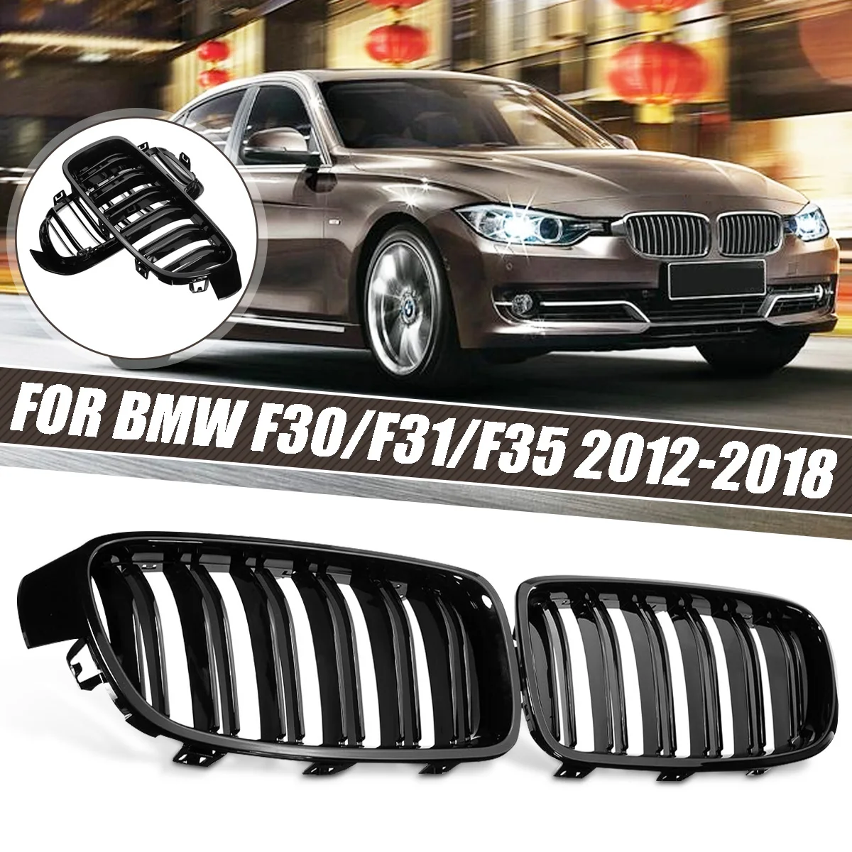 

Racing Grills Car Front Grilled Grill Carbon Black For BMW 3 Series F30 F31 318i 320i 328i 2012 2013 2014 2015 2016 2017 2018