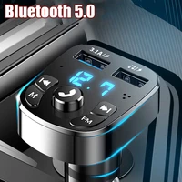 bluetooth 5 0 car player dual usb quick charger qc 3 0 car cigarette lighter mount fm bluetooth transmitter receiver adapter