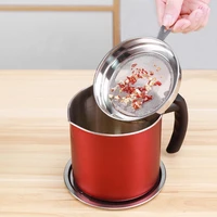 1 3l stainless steel household oil filter pot lard strainer tank container jug large capacity storage can kitchen cooking tools